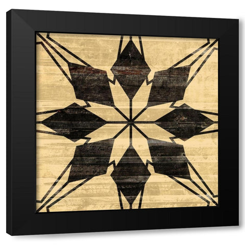 Black Wood Star Black Modern Wood Framed Art Print by Villa, Mlli