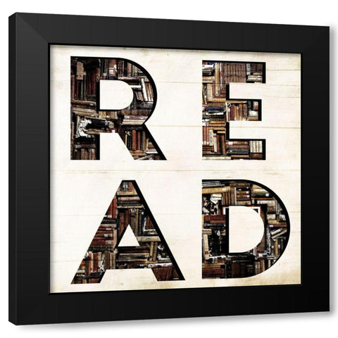 Read Books Black Modern Wood Framed Art Print by Villa, Mlli