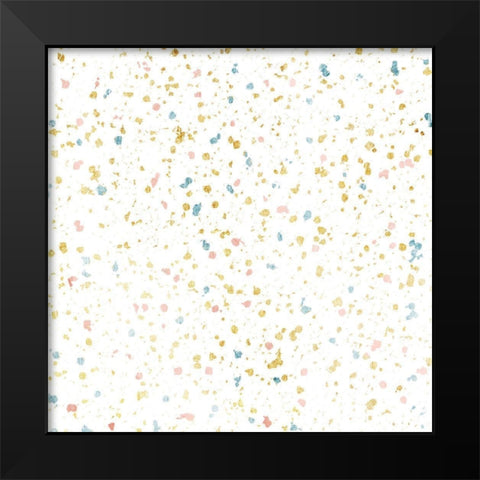 Fun Speckles Black Modern Wood Framed Art Print by Villa, Mlli