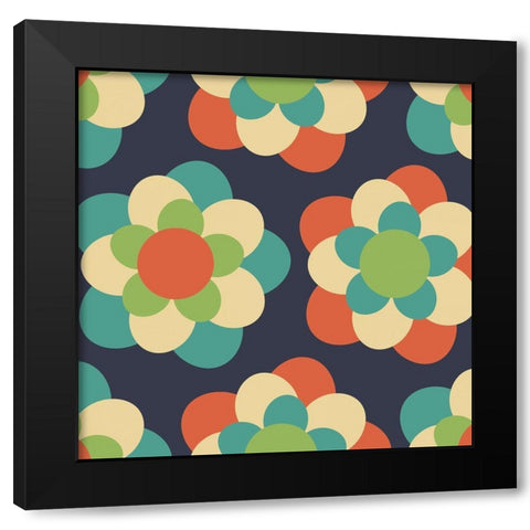 Flower Power Black Modern Wood Framed Art Print with Double Matting by Villa, Mlli
