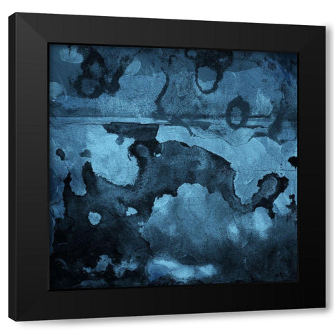 Burn Blue Black Modern Wood Framed Art Print with Double Matting by Villa, Mlli