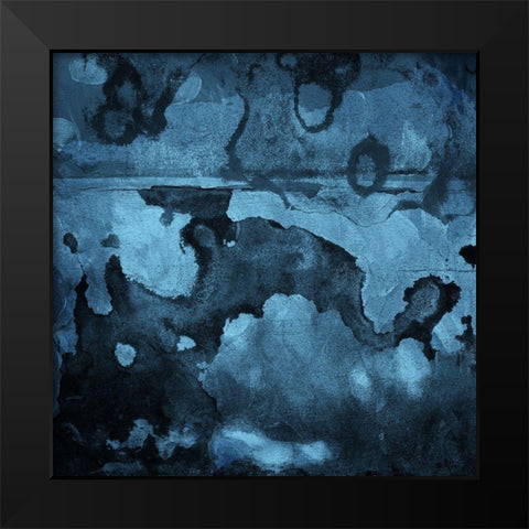 Burn Blue Black Modern Wood Framed Art Print by Villa, Mlli