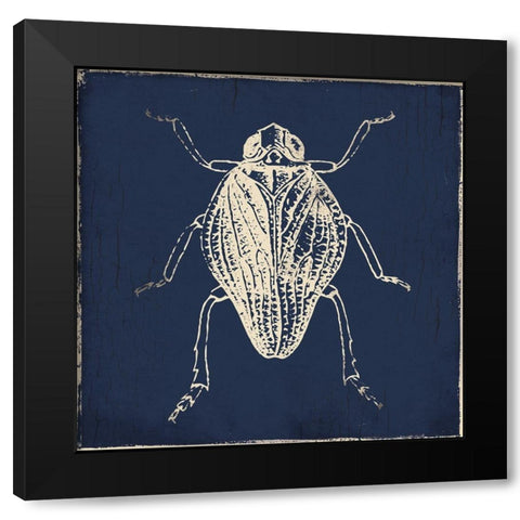 Bug Life Blue One Black Modern Wood Framed Art Print with Double Matting by Villa, Milli
