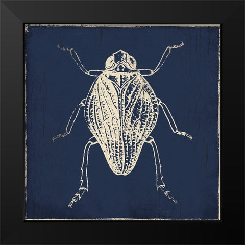 Bug Life Blue One Black Modern Wood Framed Art Print by Villa, Milli