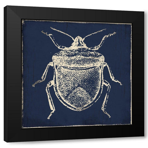 Bug Life Blue Two Black Modern Wood Framed Art Print with Double Matting by Villa, Milli