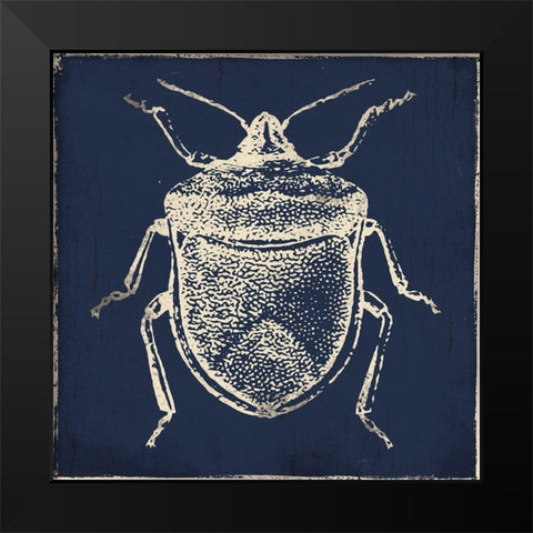 Bug Life Blue Two Black Modern Wood Framed Art Print by Villa, Milli