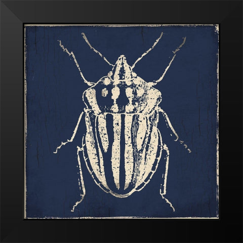 Bug Life Blue Three Black Modern Wood Framed Art Print by Villa, Milli