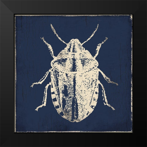 Bug Life Blue Four Black Modern Wood Framed Art Print by Villa, Milli