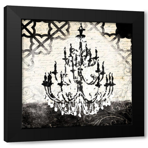 Chandelier Focus Black Modern Wood Framed Art Print with Double Matting by Villa, Mlli