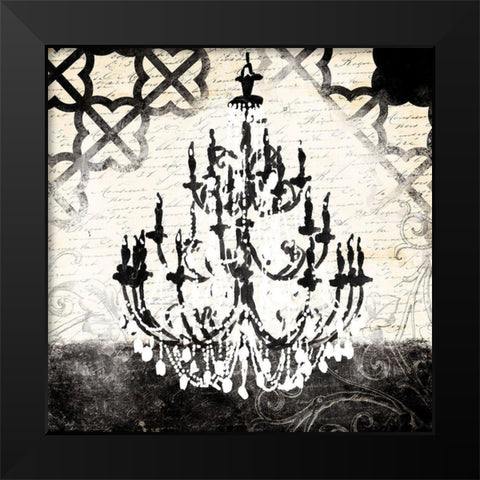 Chandelier Focus Black Modern Wood Framed Art Print by Villa, Mlli