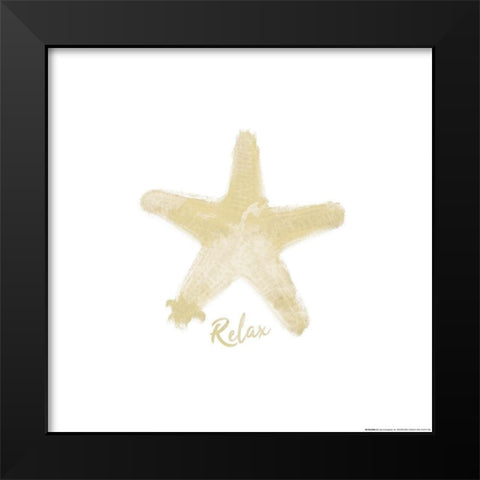 Sandy Star Black Modern Wood Framed Art Print by Villa, Mlli
