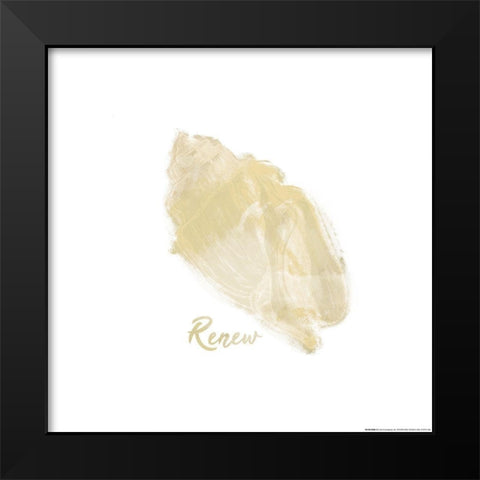Sandy Shell Black Modern Wood Framed Art Print by Villa, Mlli