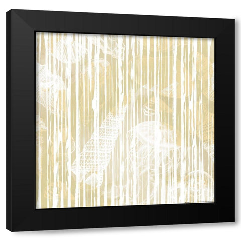 Sandy Stripes Black Modern Wood Framed Art Print by Villa, Mlli