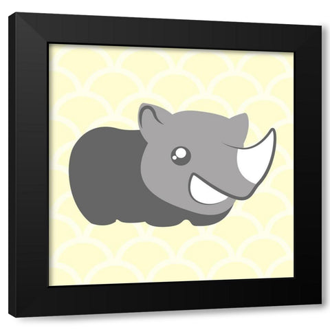 Rhino Yellow Black Modern Wood Framed Art Print with Double Matting by Villa, Mlli