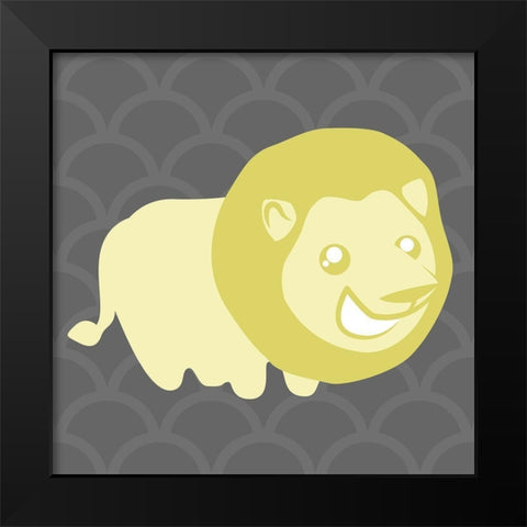 Lion Yellow Black Modern Wood Framed Art Print by Villa, Mlli