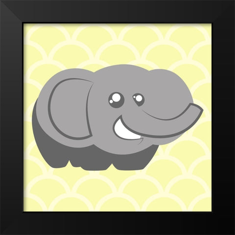 Elephant Yellow Black Modern Wood Framed Art Print by Villa, Mlli