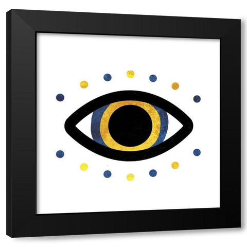 Tribal Eye Black Modern Wood Framed Art Print by Villa, Milli