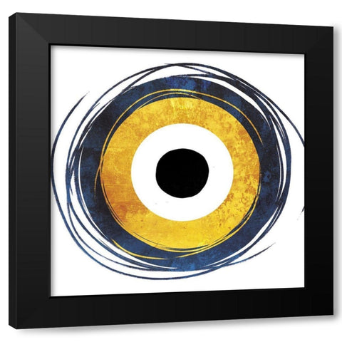 Abstract Eye Black Modern Wood Framed Art Print by Villa, Mlli
