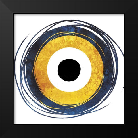Abstract Eye Black Modern Wood Framed Art Print by Villa, Mlli