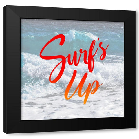 Surfs Up Black Modern Wood Framed Art Print with Double Matting by Villa, Mlli