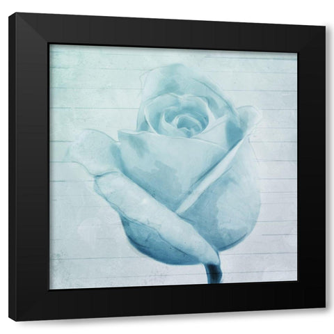 Rose Bloom Black Modern Wood Framed Art Print with Double Matting by Villa, Mlli