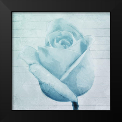 Rose Bloom Black Modern Wood Framed Art Print by Villa, Mlli