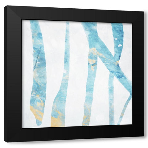 Birch Blue Black Modern Wood Framed Art Print with Double Matting by Villa, Milli