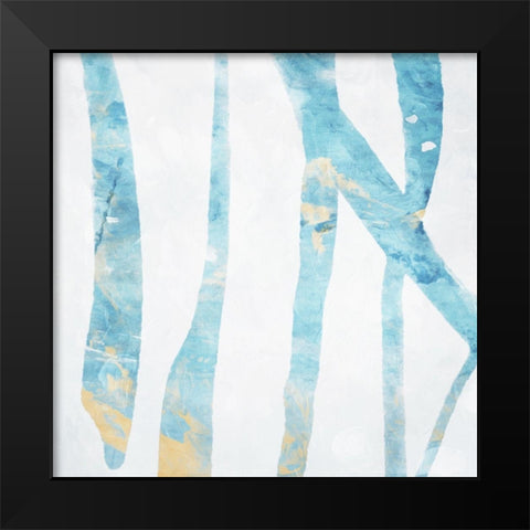Birch Blue Black Modern Wood Framed Art Print by Villa, Milli