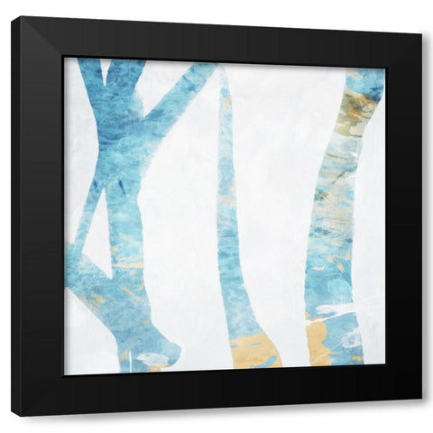 Birch Blue Mate Black Modern Wood Framed Art Print with Double Matting by Villa, Milli