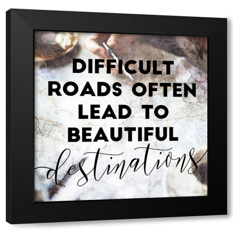 Destination Black Modern Wood Framed Art Print by Villa, Mlli