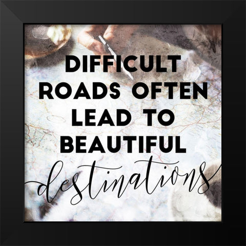 Destination Black Modern Wood Framed Art Print by Villa, Mlli