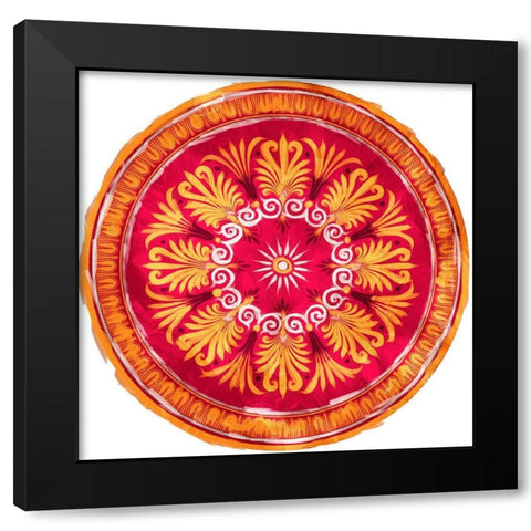 Medallion Plate Black Modern Wood Framed Art Print by Villa, Mlli