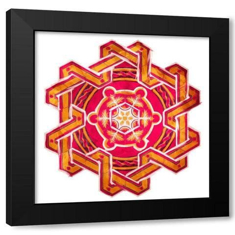 Medallion Plate Mate Black Modern Wood Framed Art Print with Double Matting by Villa, Mlli