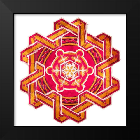 Medallion Plate Mate Black Modern Wood Framed Art Print by Villa, Mlli