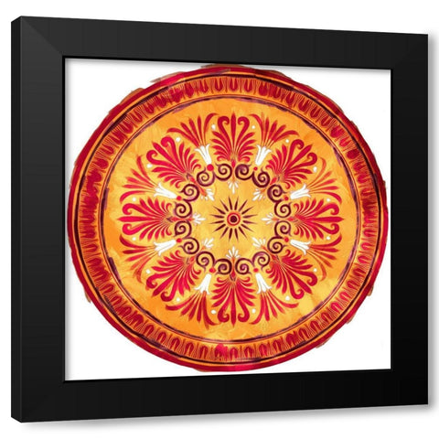Medallion Plate Reversed Black Modern Wood Framed Art Print with Double Matting by Villa, Mlli