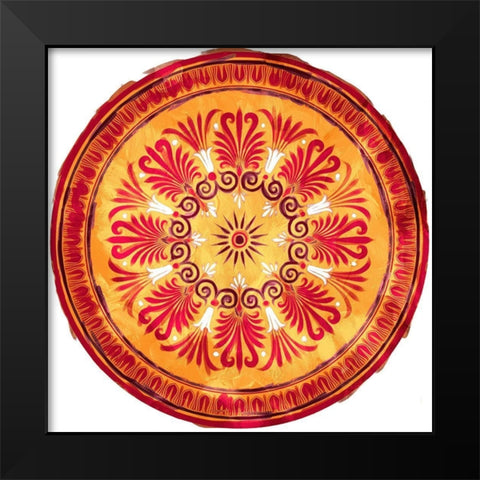 Medallion Plate Reversed Black Modern Wood Framed Art Print by Villa, Mlli