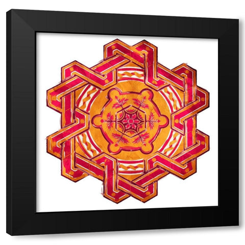 Medallion Plate Mate Reversed Black Modern Wood Framed Art Print by Villa, Mlli