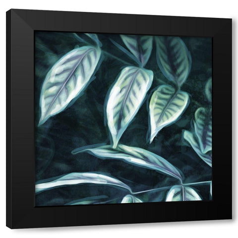 Muted Leaves Mate Black Modern Wood Framed Art Print with Double Matting by Villa, Mlli