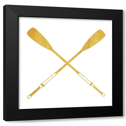 Gold Oars Black Modern Wood Framed Art Print by Villa, Mlli