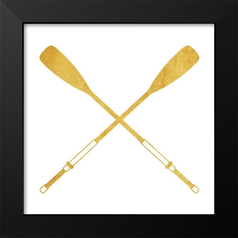 Gold Oars Black Modern Wood Framed Art Print by Villa, Mlli
