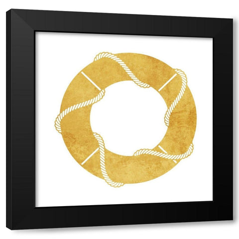 Gold Floaty Black Modern Wood Framed Art Print with Double Matting by Villa, Mlli