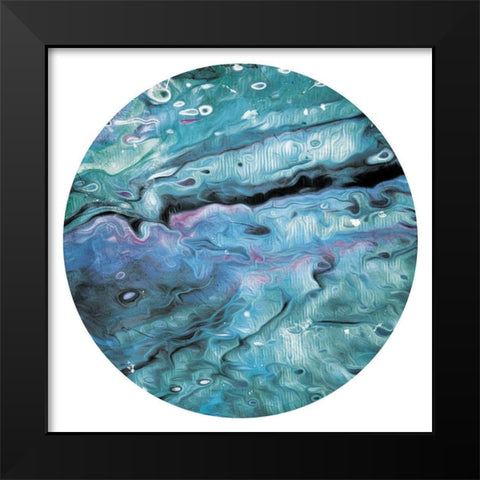 Unclear Waters Circle Black Modern Wood Framed Art Print by Villa, Mlli