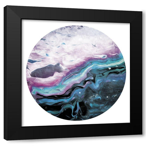 Unclear Waters Mate Circle Black Modern Wood Framed Art Print by Villa, Mlli