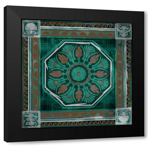 Green Brown Hot Medallion Black Modern Wood Framed Art Print with Double Matting by Villa, Milli