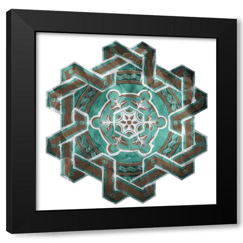 GB Medallion Plate Mate Black Modern Wood Framed Art Print by Villa, Mlli