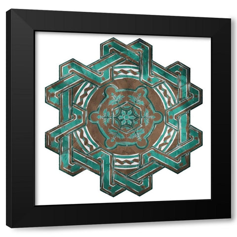 GB Medallion Plate Mate Reversed Black Modern Wood Framed Art Print with Double Matting by Villa, Mlli