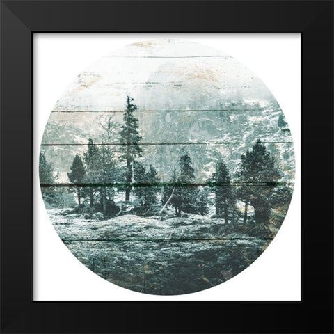 Into The Deep Circle Black Modern Wood Framed Art Print by Villa, Mlli