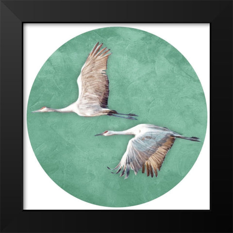 Two Crane Circle Black Modern Wood Framed Art Print by Villa, Mlli