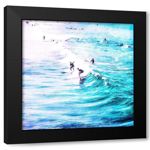 Wave Time Black Modern Wood Framed Art Print with Double Matting by Villa, Mlli