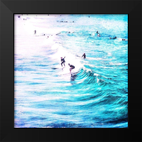 Wave Time Black Modern Wood Framed Art Print by Villa, Mlli